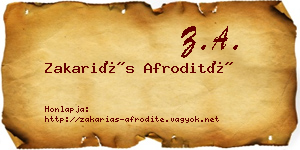 Zakariás Afrodité névjegykártya